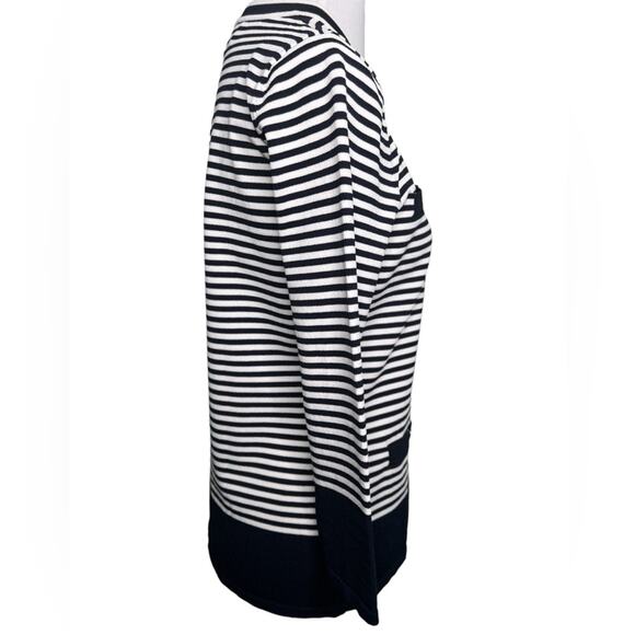 Karl Lagerfeld Knit Cardigan Navy White Size S - Picture 5 of 10